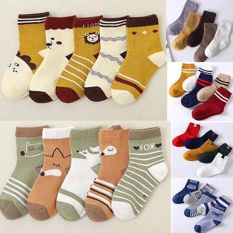 Chaussettes en coton doux pour bébé, 5, nouvelle collection automne hiver, voiture, cadeaux pour enfants, garçon et fille, dessin animé, paires/lot ► Photo 1/6