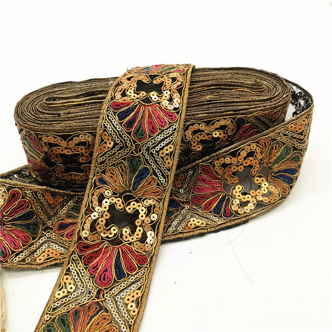 Décoration de matériel de couture fait à la main, paillettes de 6CM de large, avec dentelle, Appliques au col, garniture au cou, robe, bricolage, 1 yard ► Photo 1/6