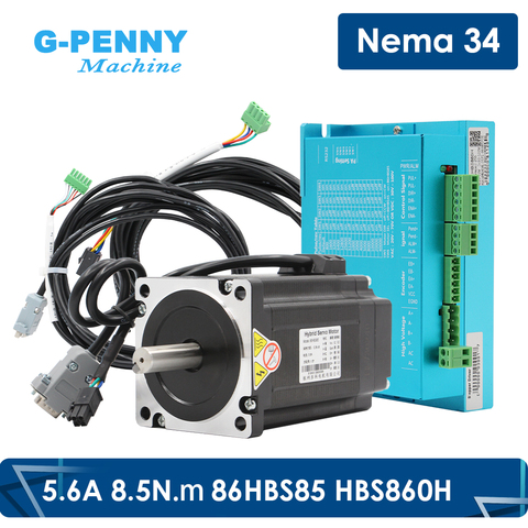 Nouveauté!! Kit de moteur pas à pas à boucle fermée Nema 34, 8.5N.m HBS860H + 86HBS85, 1200oz-in, servomoteur hybride DC(30-100V) AC(20-70v) ► Photo 1/6