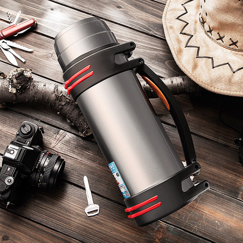 Isolation efficace Thermos voyage randonnée bureau en acier inoxydable Thermo tasse étanche Portable haute capacité café tasse à vide ► Photo 1/6