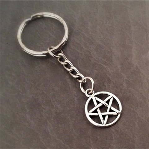 Porte-clé Pentacle, porte-clé Pentagram, accessoire Wicca, porte-clé de sorcière, accessoire artisanal de sorcière ► Photo 1/1