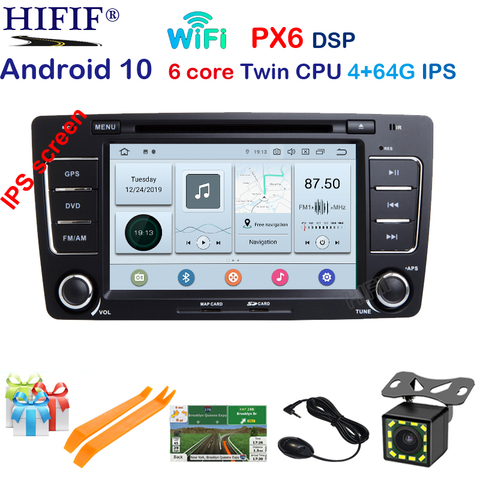 Autoradio Android 10, 8 cœurs, 4 go/64 go, IPS, Navigation GPS, lecteur DVD, multimédia, stéréo, 2 Din, pour Skoda Octavia 2/3/A5/Yeti ► Photo 1/6