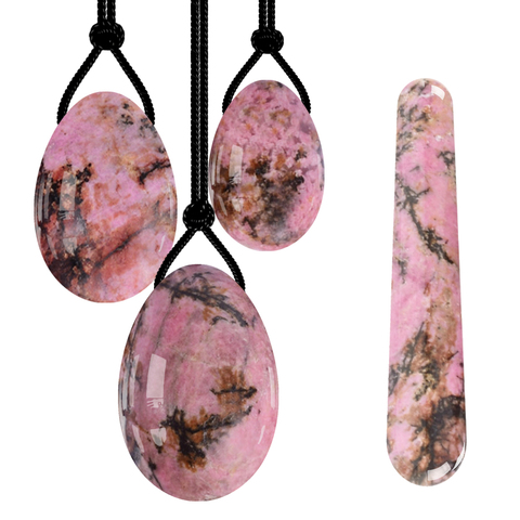 Rhodonite Yoni oeuf Massage Ben Wa balle Yoni baguette pour les femmes plancher pelvien Muscle Kegel exercice pierre de Jade naturelle boule de Massage ► Photo 1/6