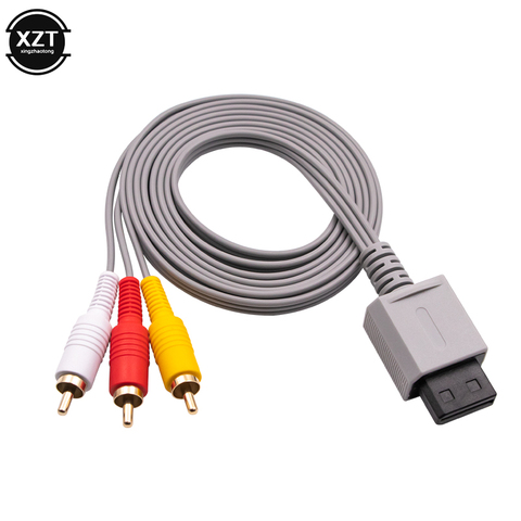 Câble 3 RCA 1.8m pour Console de contrôleur Nintendo Wii câble Audio vidéo AV Composite 480p plaqué or 3RCA pour cordon de câble will ► Photo 1/6