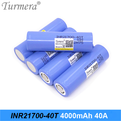 Turmera – batterie Rechargeable au Lithium, 21700 mAh, 40A, pour E-cigarette et tournevis, pour aspirateur A, nouveauté 4000 ► Photo 1/6