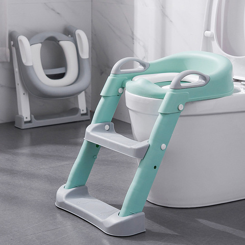 Siège de pot pliant pour bébé, chaise d'entraînement avec dossier urinoir, avec échelle de tabouret, pour bébés en bas âge, garçons et filles, pots de toilette sûrs ► Photo 1/6