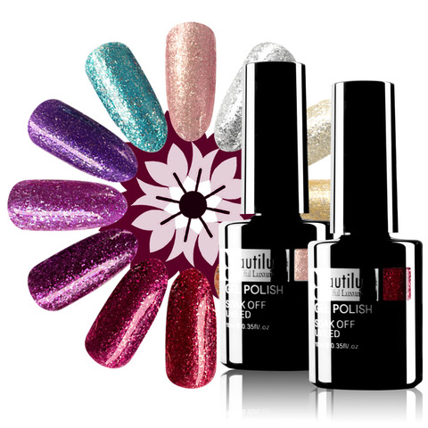 Vernis à ongles vernis à ongles paillettes paillettes couleur ongles Art Gels vernis à ongles LED UV vernis à ongles d'hiver 10ml ► Photo 1/6