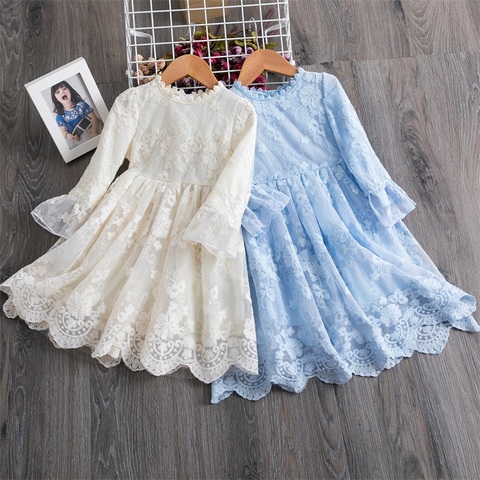 Robe princesse en dentelle brodée florale pour filles, tenue de cérémonie de mariage pour enfants de 3 4 5 6 7 8 ans ► Photo 1/6