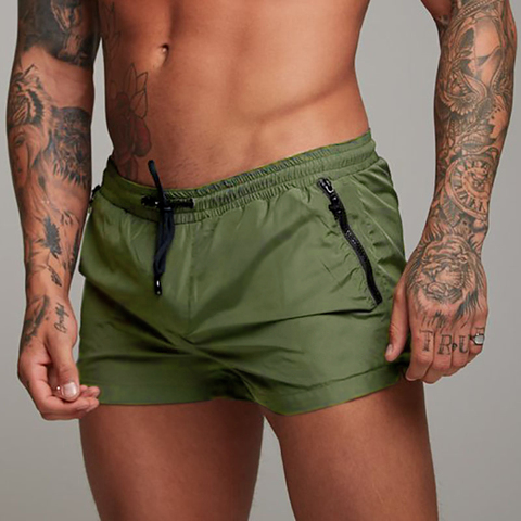 Short de plage pour hommes, été 2022, Short tronc, marque de mode, Softwear, Short vert armée, boxer, couleur unie, pantalon court ► Photo 1/6