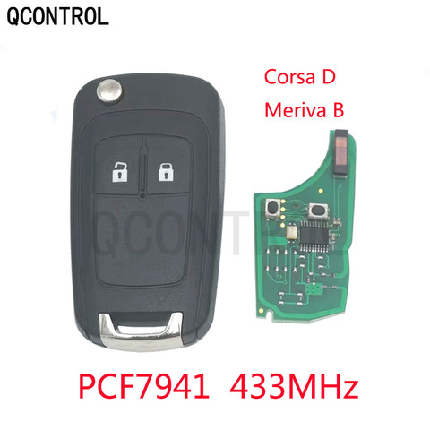 QCONTROL G4-AM433TX – clé télécommande de véhicule 433MHz, pour Opel/Vauxhall Corsa D 2007 +, Meriva B 2010 + puce PCF7941 ► Photo 1/3