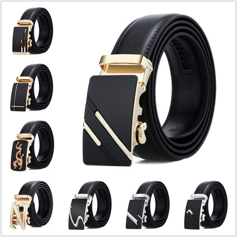 LannyQveen 150-170CM longue ceinture grande taille en cuir PU ceinture hommes automatique boucle ceintures pour hommes mode cliquet livraison gratuite ► Photo 1/6