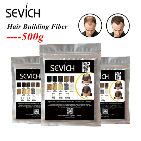 Sevich – poudre de kératine pour cheveux, Fiber de construction capillaire, 10 couleurs, repousse les cheveux, traitement instantané pour Salon de coiffure, 500g ► Photo 1/6