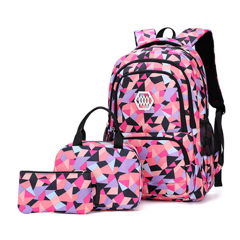 Sac d'école pour enfants, ensemble de 3 pièces, sac à dos primaire pour filles, sac d'école princesse ► Photo 1/6