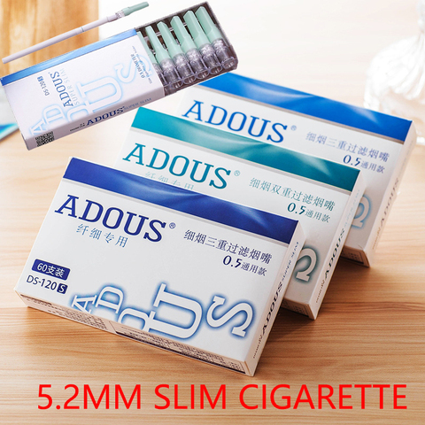 Porte-Cigarette jetable en plastique de qualité alimentaire pour femme, mince, 5.2mm, Triple filtre, lèvre, 60 pièces/lot ► Photo 1/6