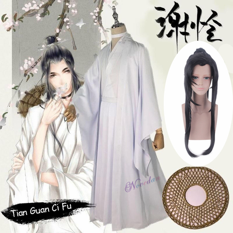 Costume de Cosplay Tian Guan Ci Fu, perruques Xielian, chapeau en bambou, accessoire Hanfu chinois, tenue Anime pour femmes et hommes ► Photo 1/6
