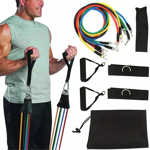 11 en Kit mise à niveau des bandes de résistance ensemble bandes de boucle puissant efficace pour l'exercice sport Fitness Yoga à domicile ► Photo 1/6