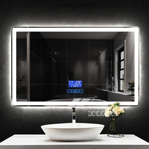 CTL305-miroir intelligent pour salle de bain moderne | Miroir Simple d'hôtel à coin arrondi, miroir à écran tactile mural 110V/220V (700*900mm) ► Photo 1/6