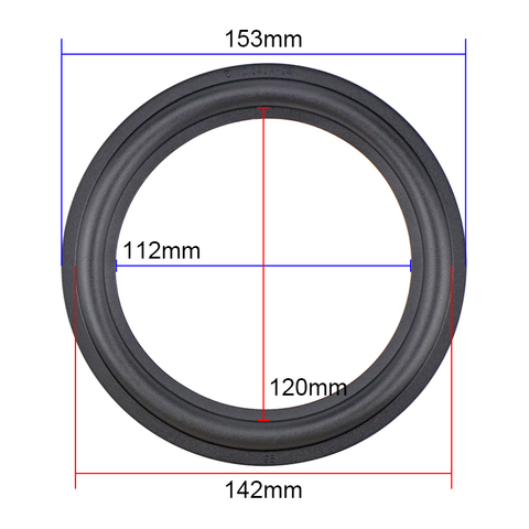 SHEVCHENKO – bord en caoutchouc pour haut-parleur, 6 pouces, 153MM, réparation de subwoofer, accessoires Surround, bord en caoutchouc pliant général, bricolage, 2 pièces ► Photo 1/6