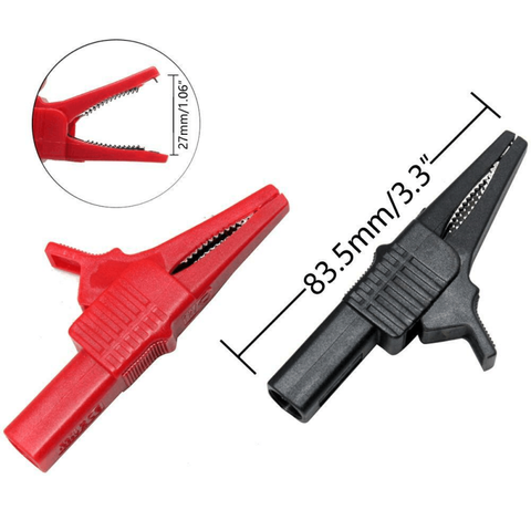 Clips de crocodile rouge + noir 1000V 32A | 1 paire d'alligator entièrement isolés en cuivre, plomb de test pour fluke megger ► Photo 1/5