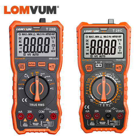 LOMVUM-multimètre numérique à intervalle automatique, affichage de 6000 points, testeur à 2 sondes, mesure de la capacité de tension du courant ► Photo 1/6
