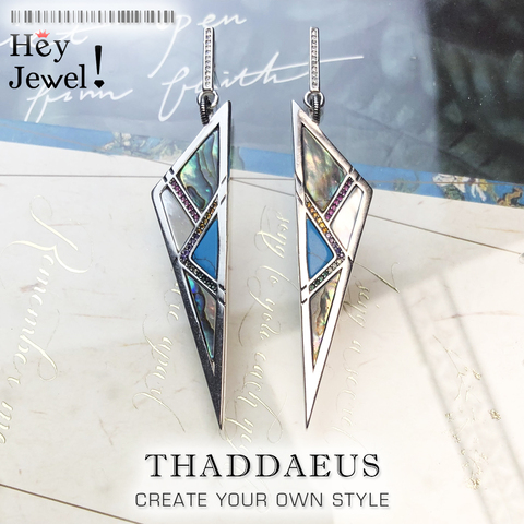 Boucles d'oreilles Triangle, bijoux fins américains pour femmes, nouveau cadeau d'oreille 2022 en argent Sterling 925, breloque porte-bonheur puissant ► Photo 1/6