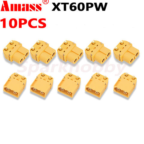 10 pièces AMASS XT60PW connecteur de prise modèle Horizontal Lipo batterie mâle femelle connecteur carte PCB prise pour batterie RC quadrirotor ► Photo 1/6