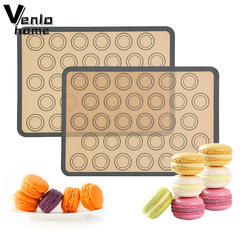 Silicone tapis de cuisson plaque de protection antiadhésive roulement pâte tapis macaron plateau four cuisson pour gâteau Cookie pâtisserie four outils de cuisson ► Photo 1/6