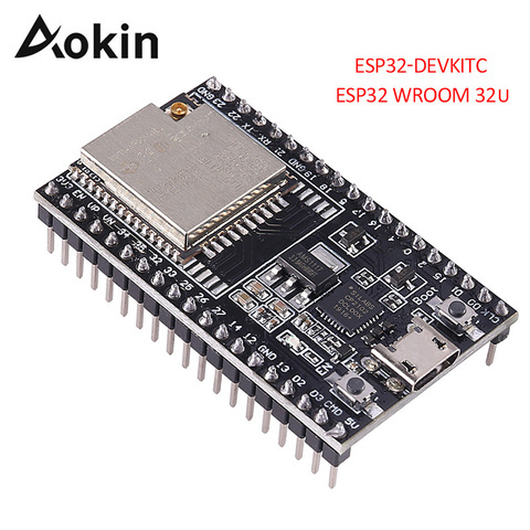 Aokin ESP32 Wroom 32U sans fil WiFi Bluetooth ESP32-DevKitC carte de base esp32-devkitc-32u carte de développement ► Photo 1/6