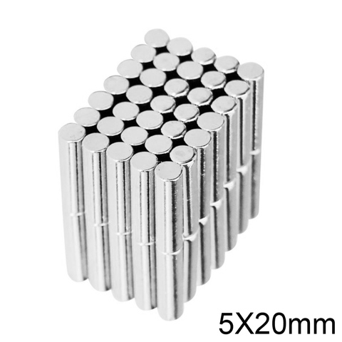 Aimants de terres rares 5x20mm diamètre 5x20mm petits aimants ronds 5mm X 20mm aimants permanents en néodyme puissants 5*20mm 5 ~ 100 pièces ► Photo 1/6