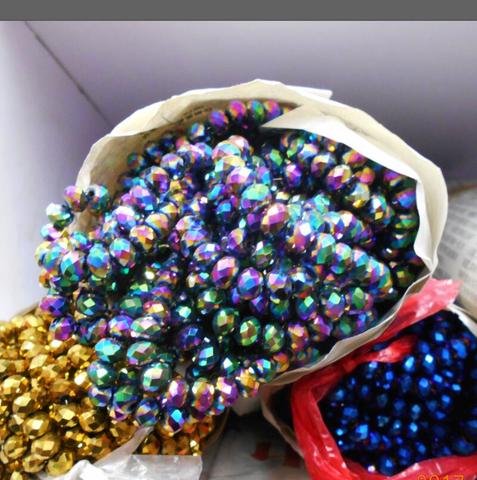 FLTMRH vert violet couleur 3*4mm 140 pièces Rondelle autriche facettes cristal verre perles entretoise en vrac perles rondes pour bijoux Mak ► Photo 1/5