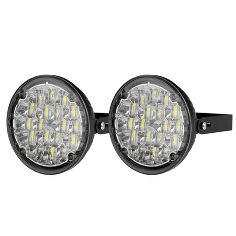 Nouveau 2 pièces LED rond voiture conduite diurne lumière 2X 12V 18 DRL antibrouillard blanc brillant ► Photo 1/6