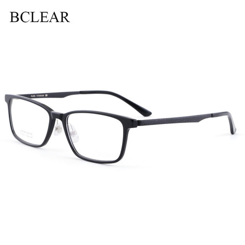 BCLEAR – lunettes avec monture en acétate et jambes en titane pour homme, verres optiques noirs, Vintage, mode coréenne ► Photo 1/1