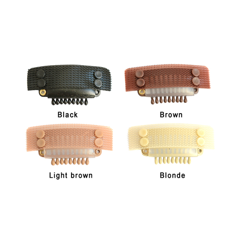 Clips Velcro, 6 pièces, pour toupet, pour Extension capillaire, à 9 dents ► Photo 1/5