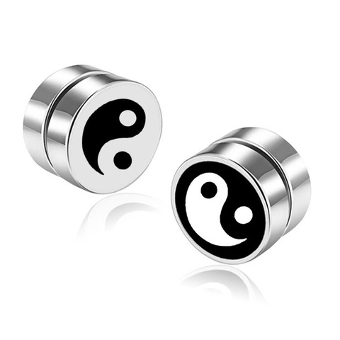 Aimant puissant Punk Tai Chi pour hommes, 1 pièce, soins de santé, clou d'oreille, Non Piercing, boucles d'oreilles, 8mm ► Photo 1/6