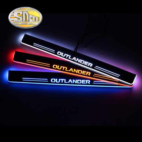 SNCN – support de porte de voiture Ultra-fin en acrylique, 4 pièces, pour Mitsubishi Outlander 3 2012 – 2022, lumière dynamique de bienvenue, pédale de plaque ► Photo 1/6