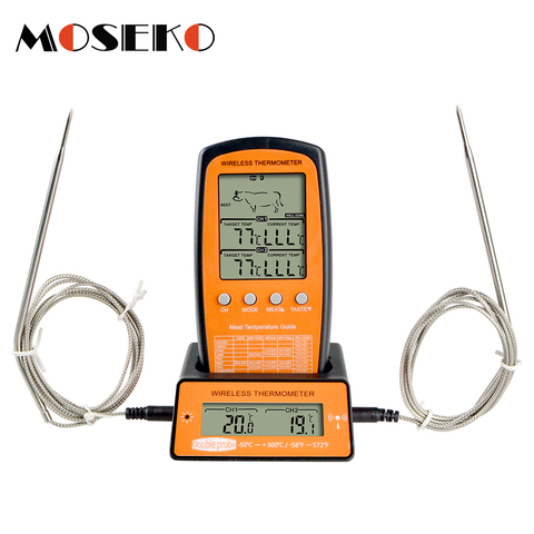 MOSEKO Dual Probe Digital Wireless Oven Thermometer For Meat Water Food Barbecue BBQ Cooking Kitchen Timer Temperature Alarm ► Photo 1/6