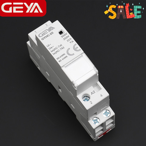 Contacteur domestique modulaire automatique Din Rail, AC220V 2P 16A 20A 25A 2NC 2NO 1NO1NC 50/60Hz ► Photo 1/6