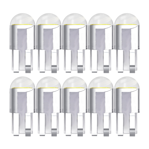 10 pièces T10 LED COB ampoule voiture clignotant 12V intérieur dôme porte W5W LED lumières cale côté dégagement plaque d'immatriculation lampes ► Photo 1/6