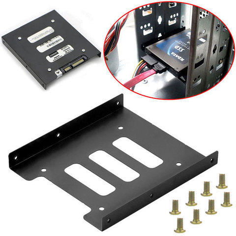 Support de montage SSD et HDD en métal, adaptateur Utile 2.5 à 3.5 pouces, dock 8 vis disque dur pour boîtier et PC, ► Photo 1/6