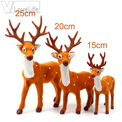 15/20/25cm renne noël cerf noël Elk en peluche Simulation décorations de noël pour la maison joyeux noël nouvel an ornements ► Photo 1/6