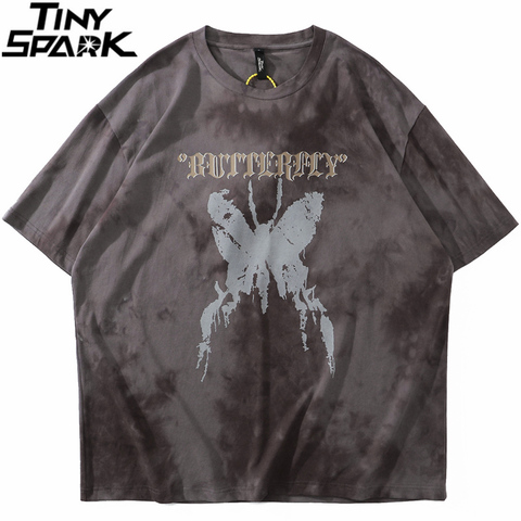 Hip Hop Streetwear T-Shirt surdimensionné Harajuku T-Shirt imprimé papillon T-Shirt hommes, été 2022 T-Shirt en coton hauts amples t-shirts ► Photo 1/6