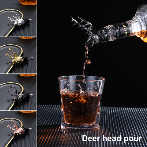 Alliage de Zinc Vin Bouchons De Bouteille Deer Elk Lion Tête De Taureau Outils de Barre De Mariage Fête Boissons Vin Aérateurs Accessoires De Cuisine ► Photo 1/1