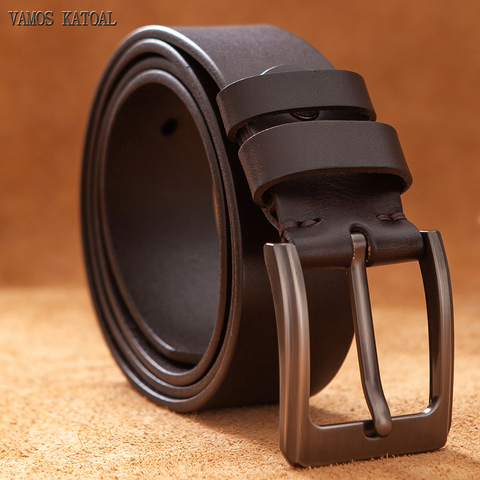 VAMOS KATOAL – ceinture en cuir véritable pour homme, accessoire de haute qualité, décontracté, en peau de vache, style Cowboy, Business, 100% ► Photo 1/6