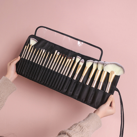 Sac de maquillage professionnel pour femmes, sac de brosse cosmétique pour femmes, organisateur de voyage, brosses de maquillage, sacs à outils pliables, sac vide ► Photo 1/6