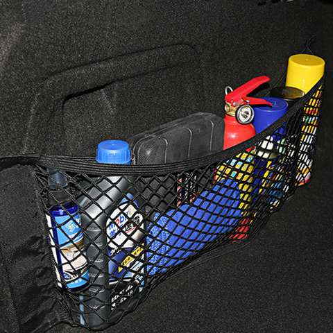 Organiseur d'accessoires de voiture filet de coffre de voiture, Nylon SUV, rangement de la cargaison de voiture, support à mailles universel pour les voitures filets pour bagages, pochette de voyage ► Photo 1/6