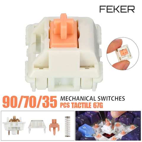 Feker 35/70/90 pièces 3 broches similaire à saint Panda commutateur mécanique clavier commutateur remplacement Tactile boîtier supérieur en Polycarbonate ► Photo 1/6