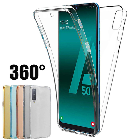 Coque intégrale en TPU pour Samsung, compatible modèles Galaxy S20 Plus, A50, 30, 40, M10, 20, 30, 20, 60, S10, S8, 9 Plus, 2 en 1, avant et arrière, 360 degrés ► Photo 1/6