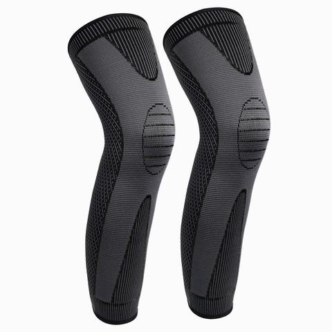 1 pièces genouillères rayure sport allonger jambe manches Fitness antidérapant pansement Compression jambières unisexe ► Photo 1/1