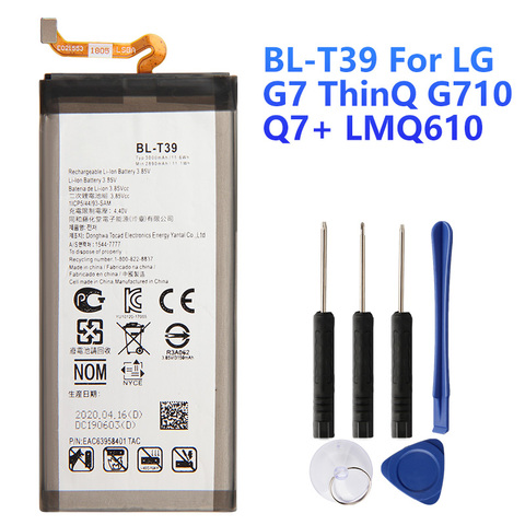 Batterie de remplacement BL-T39 pour LG G7 ThinQ Q7 G710 Q7 + LMQ610, authentique, 3000mAh ► Photo 1/6