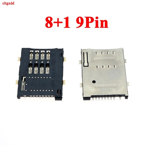 Prise de carte Sim 8 + 1P 9 broches, support de carte Sim, connecteur de Type auto-Push pour tablette PC routeur plateau de lecteur ► Photo 1/5